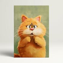 Arte de parede Imagem em tela Desenho animado Cute Cat Garfield 40x60cm