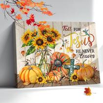 Arte de parede Impressão em tela Fall Pumpkin Sunflower 40x50cm