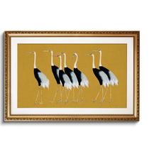 Arte de parede Impressão em tela VIYYIEA Vintage Cranes 60x90cm moldura dourada Arte de parede Impressão em tela VIYYIEA Vintage Cranes 60x90cm moldura dourada