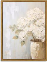 Arte de parede KBKBART Tela vintage de hortênsias brancas 30x40cm