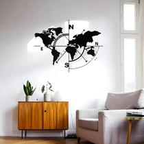 Arte De Parede Mapa Mundi Bússola De Metal Durável Decoração Interior Moderna Clássica Ferro Forjado