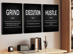 Arte de parede motivacional Deergar Grind Hustle Tela de execução