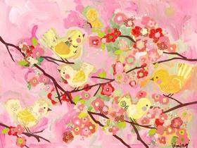 Arte de parede Oopsy Daisy Cherry Blossom Birdies 61 x 46 cm Arte de parede Oopsy Daisy Cherry Blossom Birdies 61 x 46 cm