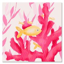 Arte de parede Oopsy Daisy Peixe Coral Rosa em Tela 25 x 25 cm Arte de parede Oopsy Daisy Peixe Coral Rosa em Tela 25 x 25 cm