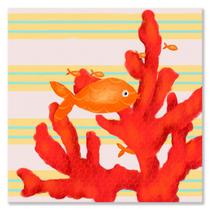Arte de Parede Oopsy Daisy Peixe Coral Vermelho em Tela 25 x 25 cm Arte de Parede Oopsy Daisy Peixe Coral Vermelho em Tela 25 x 25 cm