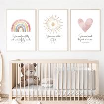 Arte de parede Pennclys Boho Nursery Bible Verse Girls 30x40cmx3