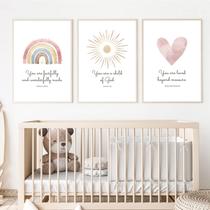 Arte de parede Pennclys Boho Nursery Bible Verse Girls 40x60cmx3