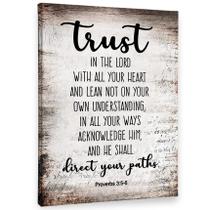 Arte de parede PHAMTE Provérbios 3:5-6 Confie no Senhor 28x36cm
