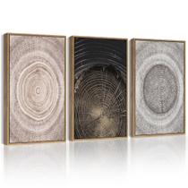 Arte de parede PHOPAGO Vintage Wood Tree Rings 28x36cm em tela emoldurada