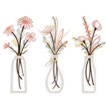 Arte de parede Pigort Metal Flowers Rustic Farmhouse Style x3 Arte de parede Pigort Metal Flowers Rustic Farmhouse Style x3