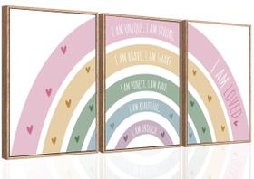 Arte de Parede Rainbow Canvas - 3 Pôsteres (30x40cm) para Meninas Arte de Parede Rainbow Canvas - 3 Pôsteres (30x40cm) para Meninas
