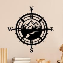 Arte de parede Resama Black Metal Nautical Compass Decor