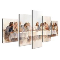Arte de parede, tela, decoração religiosa, última ceia, 5 unidades, 50x60cm