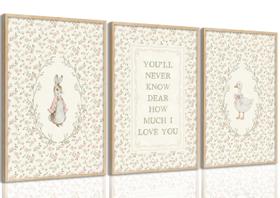 Arte de parede Vintage Animal Nursery Cute Bunny Silly Goose