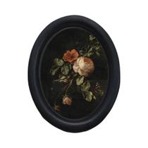 Arte De Parede Vintage De Halloween Com Flor De Peônia, Decoração Oval De Madeira Feita À Mão 525 X