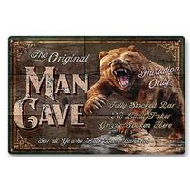 Arte de parede Vintage Man Cave Iron Painting Bear Design 20x30cm Arte de parede Vintage Man Cave Iron Painting Bear Design 20x30cm