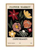 Arte de parede Zzuyi Emoldured Flower Market Tela vintage 30x40cm