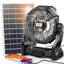 Arte de ventilador solar em real 20000mAh com lanterna LED, painel solar de 10 W