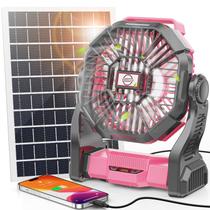 Arte de ventilador solar em real 30000mAh com lanterna LED, painel solar de 10 W