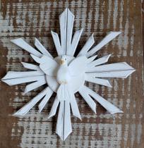 Arte Divino Espírito Santo Resplendor de Madeira 26 x 26 cm