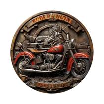 Arte Em Lata 2D Com Tema De Motocicleta, Acabamento Resistente À Água, Placas E Sinais