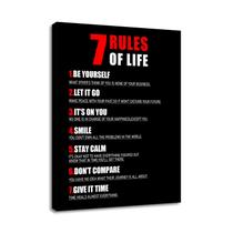 Arte motivacional de parede em tela YSPCSUN 7 Rules of Life 45x60cm Arte motivacional de parede em tela YSPCSUN 7 Rules of Life 45x60cm