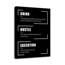 Arte motivacional de parede em tela YSPCSUN Grind Hustle Quotes 45x60cm