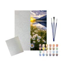 Arte Terapia 40X50cm Pintura Numerada Pôr do Sol Margaridas Arte Terapia 40X50cm Pintura Numerada Pôr do Sol Margaridas