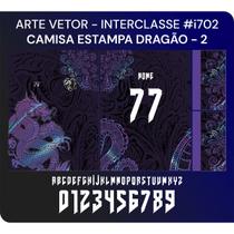 Arte Vetor Camisa Interclasse Estampa Dragão Lilás