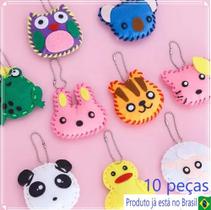 Artesanato Infantil - Kit Costura DIY - 10 CHAVEIROS em feltro, brinquedos educativos