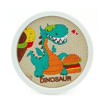 Artesanato Pintura Diamante Diy 17x17 moldura - DINO VERDE