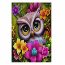 Artesanato Pintura Diamante Diy 20X30 - CORUJA FLORES
