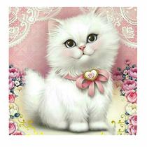 Artesanato Pintura Diamante Diy 25X25 -WHITE CAT