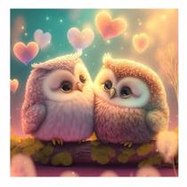 Artesanato Pintura Diamante Diy 30x30 - CORUJAS TM-DW1114