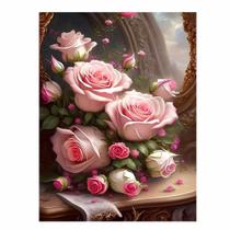 Artesanato Pintura Diamante Diy 30X40 - VASO COM FLORES I