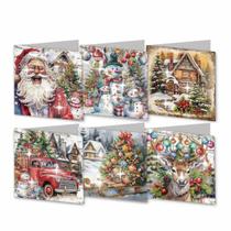 Artesanato Pintura Diamante Diy CARTÕES DE NATAL - 6 PEÇAS