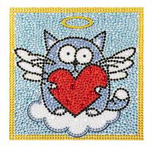 Artesanato Pintura Diamante Diy KIDS 18X18 - GATO ANJINHO