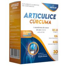 Articulice Curcuma 30 Cp Colageno Tipo II com Curcuma Acido Hialuronico Glucosaminoglicanos GAG e Colageno