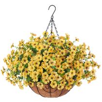 Artificial Hanging Mums Plants Flowers Basket HyeFlora Artificial Hanging Mums Plants Flowers Basket HyeFlora