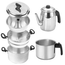Artigo Cozinha Kit Panela 3 Em 1 + Bule + Canecão