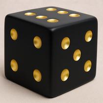 Artigo de Decoração Casa Dado Branco Medio Enfeite Escritório Mesa10.5X10.5Cm BW50061-1