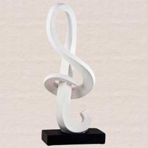 Artigo de Decoração Estatueta Nota Musical Clave de Sol Resina 38Cm BW49980-1 - Branco