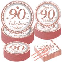 Artigos de festa gisgfim 90º aniversário para mulheres 50 convidados Artigos de festa gisgfim 90º aniversário para mulheres 50 convidados