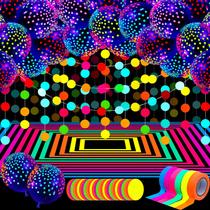 Artigos de festa Skylety Glow in the Dark com balões de néon