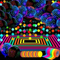Artigos de festa Skylety Glow in the Dark com balões de néon