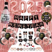 Artigos para Festa GYESXYW - Preto, Dourado e Rosa - Feliz Ano Novo 2025 Artigos para Festa GYESXYW - Preto, Dourado e Rosa - Feliz Ano Novo 2025