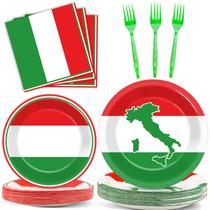 Artigos para festas: pratos e guardanapos com bandeira italiana OBUSATT Artigos para festas: pratos e guardanapos com bandeira italiana OBUSATT