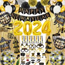 Artigos para festas Sawowkuya Véspera de Ano Novo 2024 Feliz Ano Novo Artigos para festas Sawowkuya Véspera de Ano Novo 2024 Feliz Ano Novo