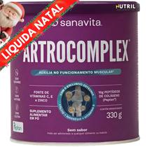Artrocomplex 330g 30 doses Colágeno Peptan Complexo vitamínico Ossos e articulações Sanavita