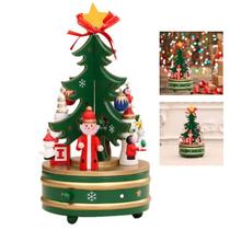 Arvore Caixa de Musica Natal Natalino Caixinha Giratoria Enfeite Decoraçao Boneco de Neve Papai Noel Festa Fim de Ano Confraternizaçao Mesa Estante Tr